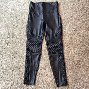 Faux Leather Motto Leggings